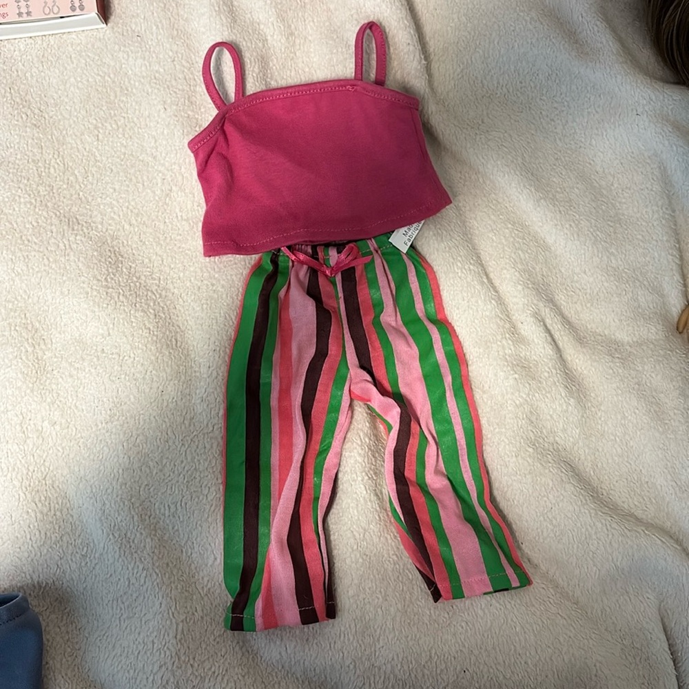 American girl striped pants and tank top set